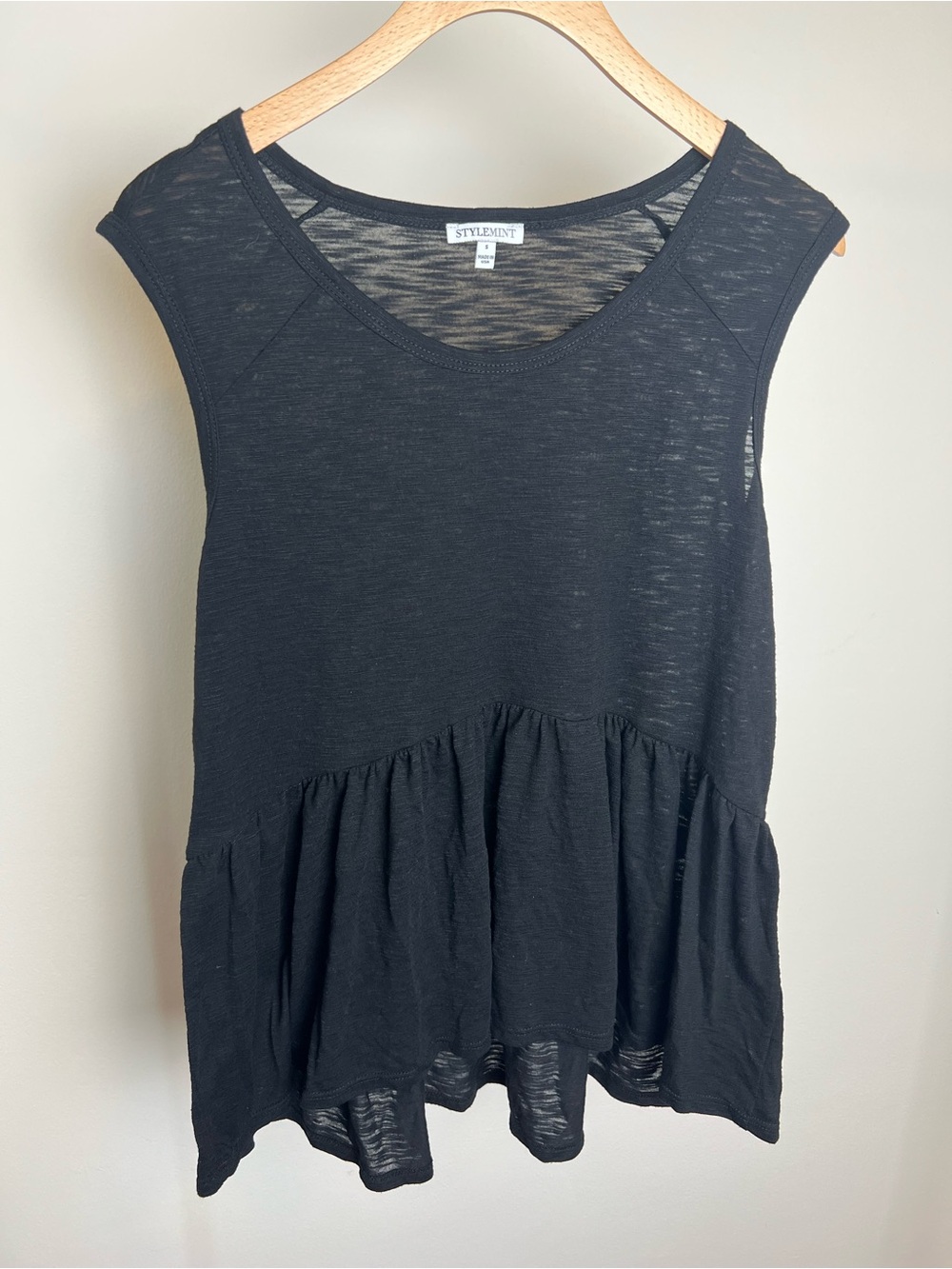 Stylemint Black Peplum Tank Top